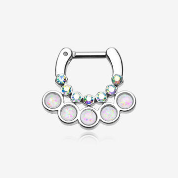 Opal Aureole Gemina Septum Clicker-Aurora Borealis/White